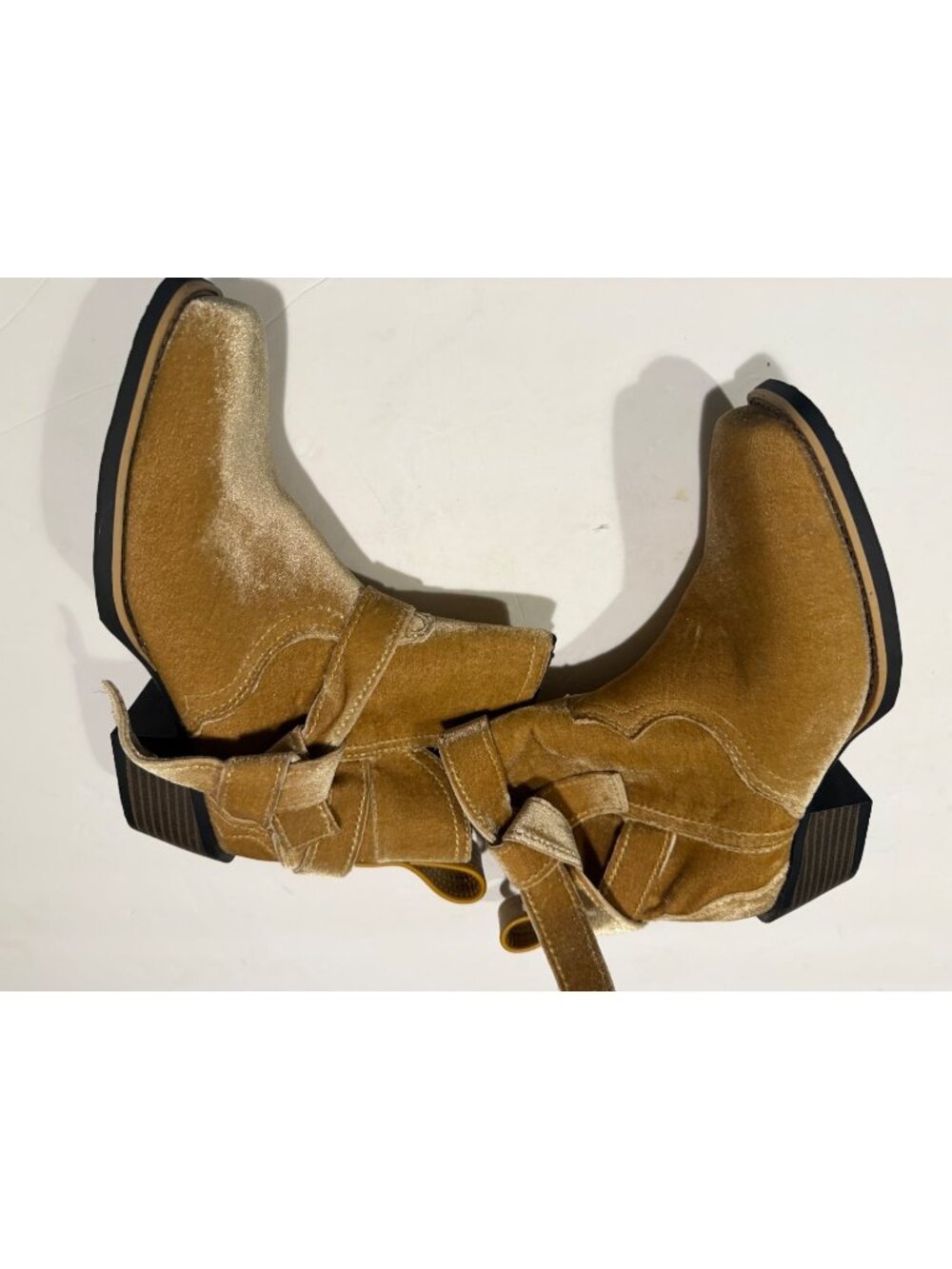 Justin Gypsy  Elana Velvet Square Toe Western Ankle Boots Sz 7B NEW